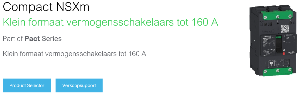 Vermogensschakelaar (MCCB) NSXm selecteren?