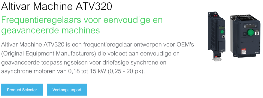 Frequentieregelaars ATV320 Machine selecteren