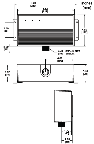 HWA enclosure drawing and dim.