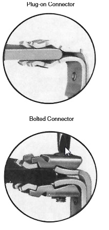 Plug-on vs bolt-on connection picture