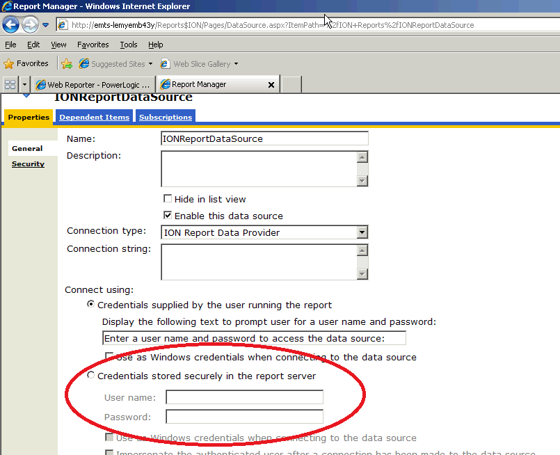 User Name and Password Steps