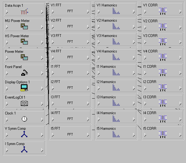 Designer workspace with links shown behind the modules