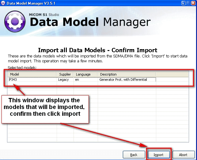 Click Import