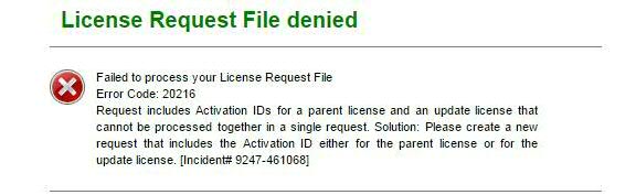 License Request File denied