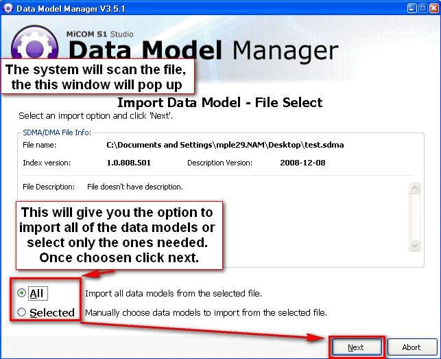 Select which to import
