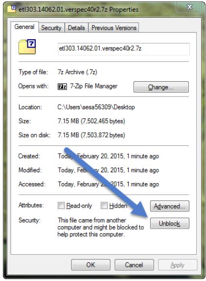 ETL folder properties settings