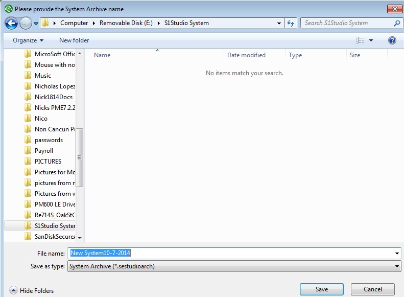 System Archive Name