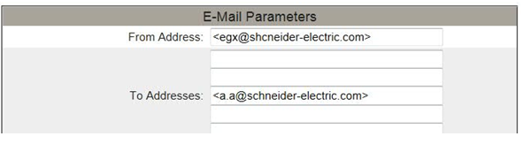 SMTP server returned error “Illegal address syntax from unknown in MAIL command:” when emailing the historical logs from an EGX300
