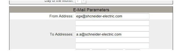 SMTP server returned error “Illegal address syntax from unknown in MAIL command:” when emailing the historical logs from an EGX300