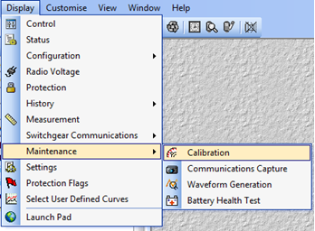 Calibration menu