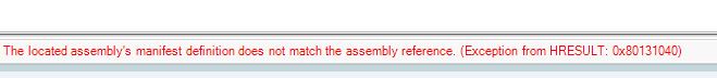 Manifest definition does not match error.