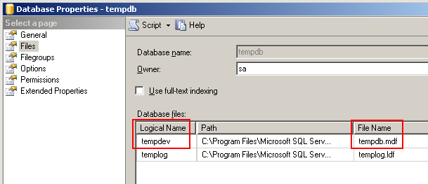 Database Properties