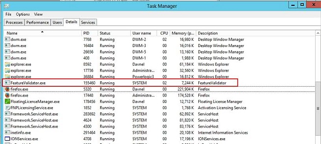 Feature validation service