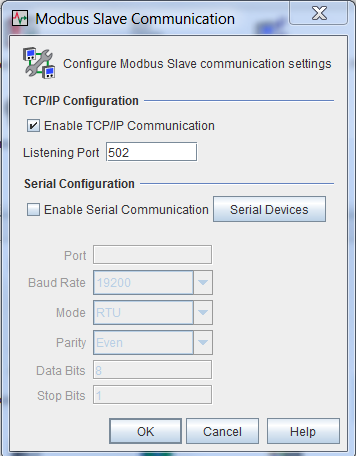 Modbus setup Modbus setup