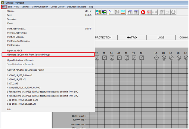 Generate SerCom-file
