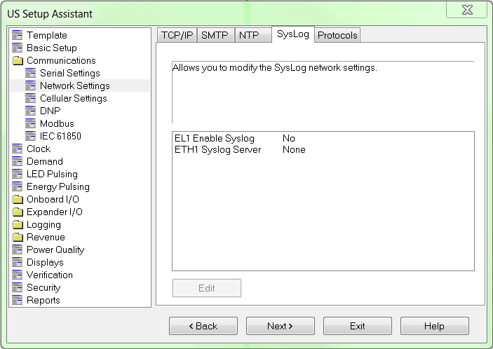 Syslog menu where it can be enabled.