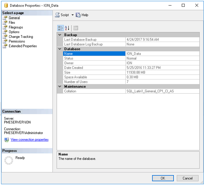Database properties
