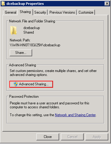 Advanced sharing