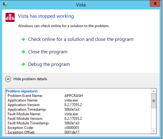Vista error