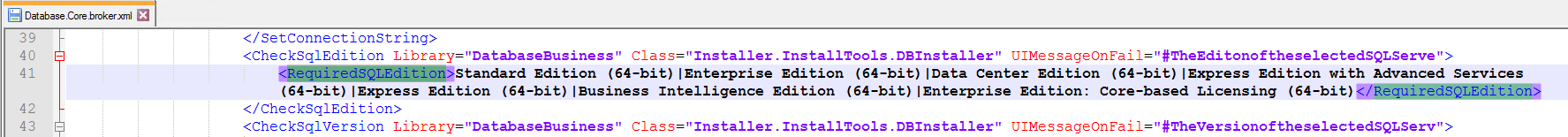 default Database.Core.Broker.xml file