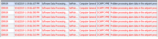 Flood of errors