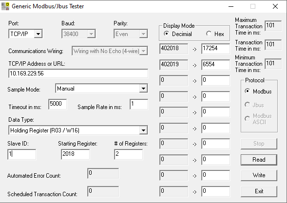 Tester screenshot