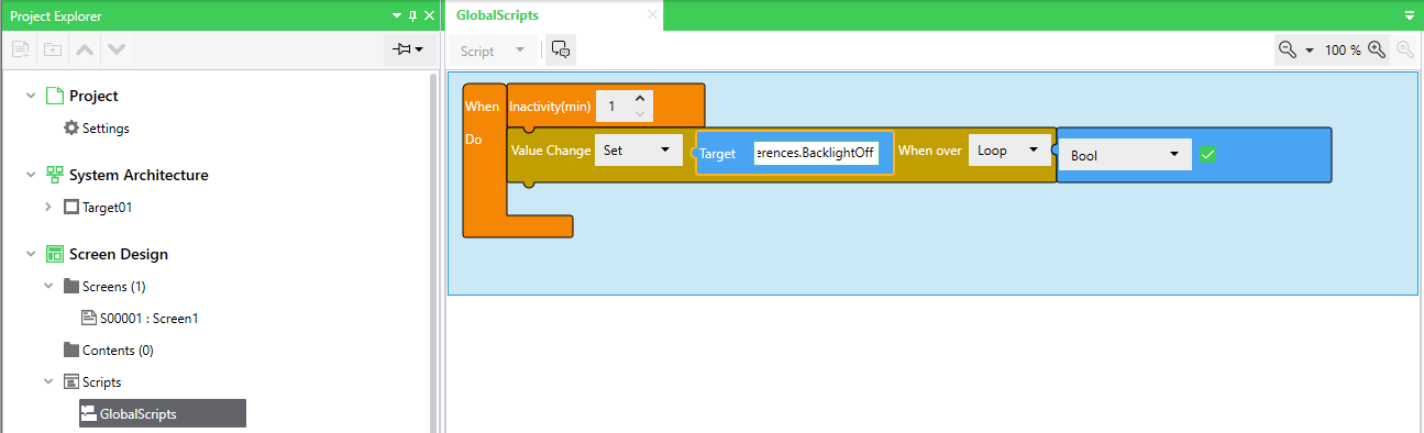 Script to control backlight when there is inactivity