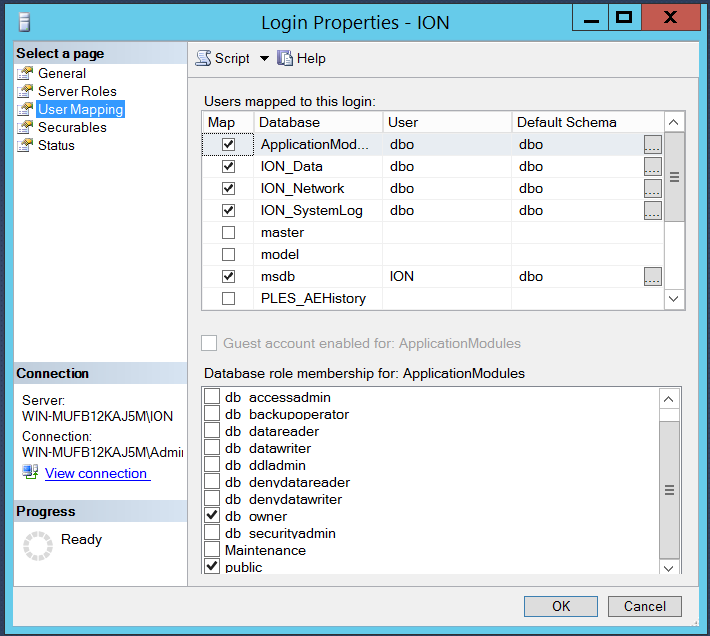 User mapping for ION login