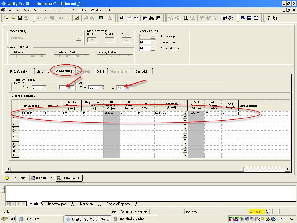 The M340 IO Scanner Table is modeled