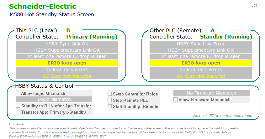 ¿Cómo realizar la monitorización y control de un sistema M580 HSBY desde Unity Pro?