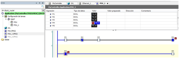 ejemplo código Soamchine Machine Expert forzado variables