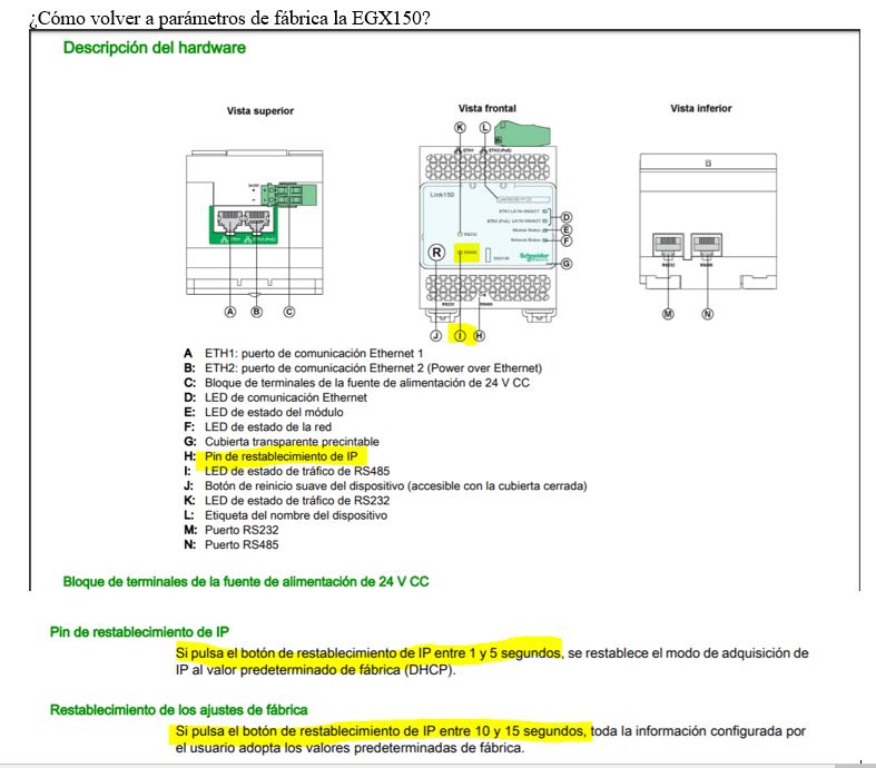 ¿Cómo acceder por primera vez a una pasarela EGX150? ¿Cuál es la IP por defecto de la EGX150? ¿Cómo volver a parámetros de fábrica la EGX150? ¿Cómo realizar una configuración básica de la EGX150?