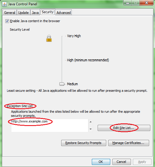 Exception List