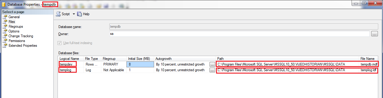 How to change the location of database TempDB files Tempdb.mdf and TempLog.ldf in SQL 2008 and 2012 from default location