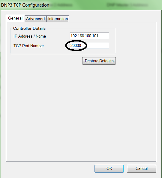 DNP3 TCP Configuration