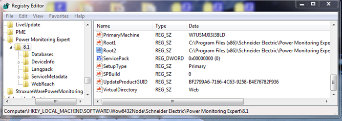 Registry editor
