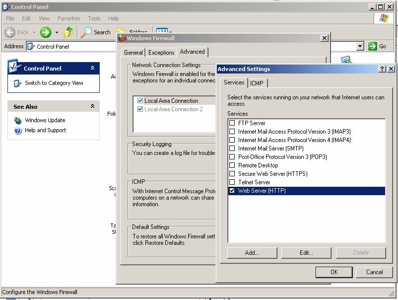 Firewall configuration
