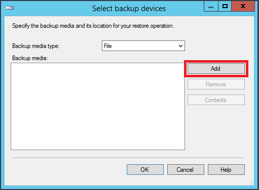 Select backup device