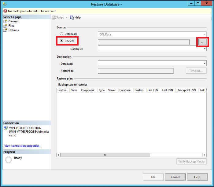 Restore database