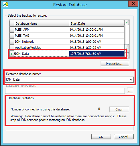Restore database