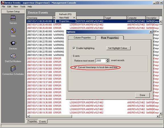 old management console screen