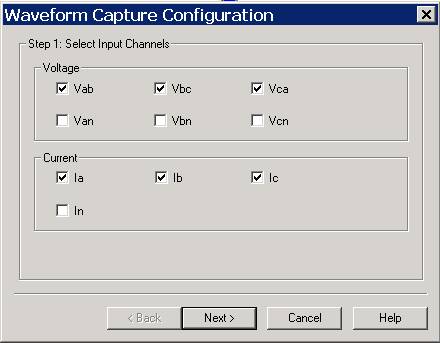 ION Setup Waveform capture options