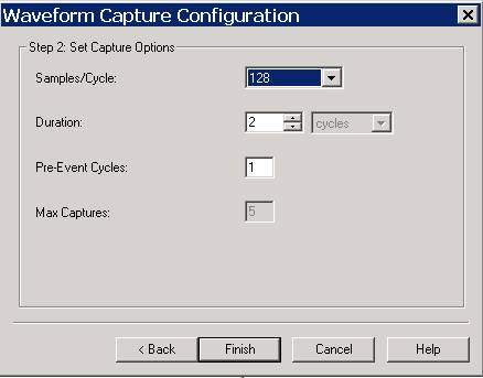 ION Setup Waveform capture settings