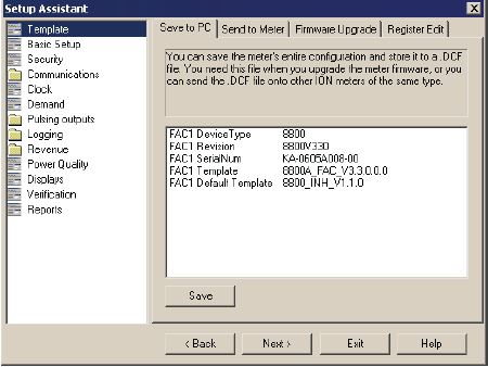 Template section in ION Setup 