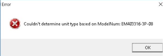 Couldn't determine unit type based on ModelNum" when using EM4800 configuration tool