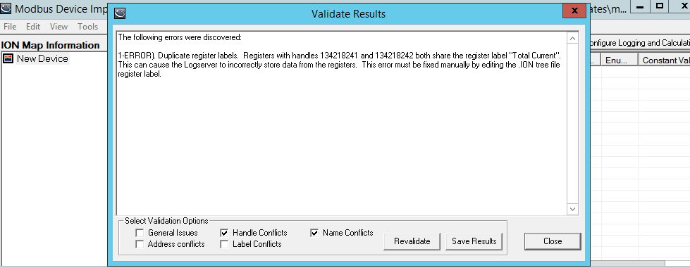 Validate Result Error Message