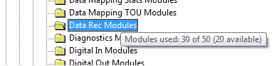 Advanced Mode Configuration>> Data Rec Modules
