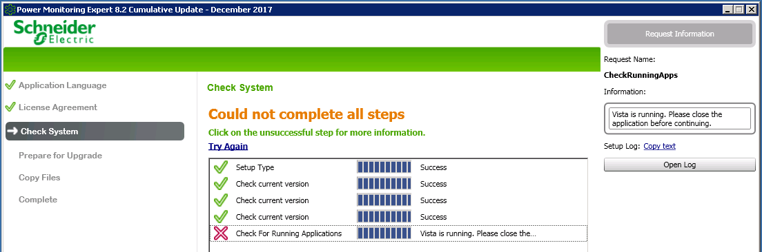 Setup page