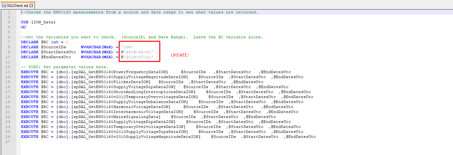 SQL query window