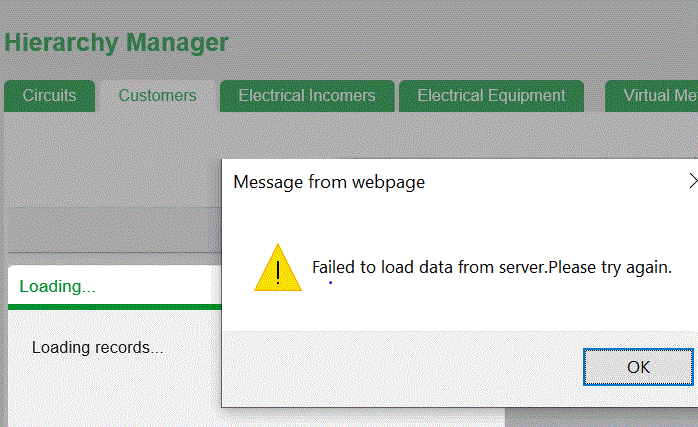 Hierarchy message from webpage Hierarchy message from webpage